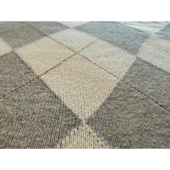 Tommy Hilfiger Sweater Gray White Argyle Diamond V-Neck Golf Preppy Womens XL - Picture 4 of 9